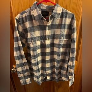 Lucky Brand Flannel Blue and White Medium Brand New